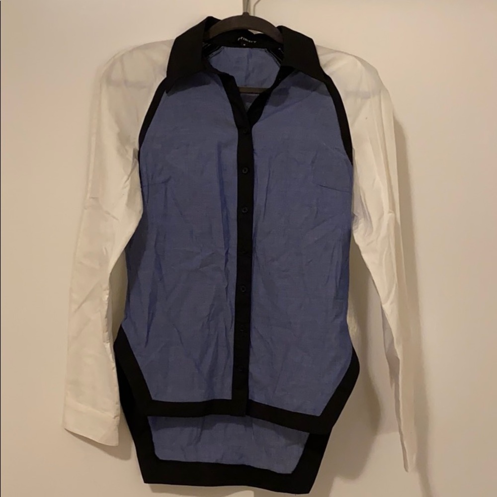 Primary button up tricolored shirt